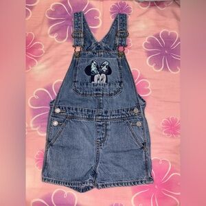 GAP Disney  Denim Minnie Mouse Short Overalls